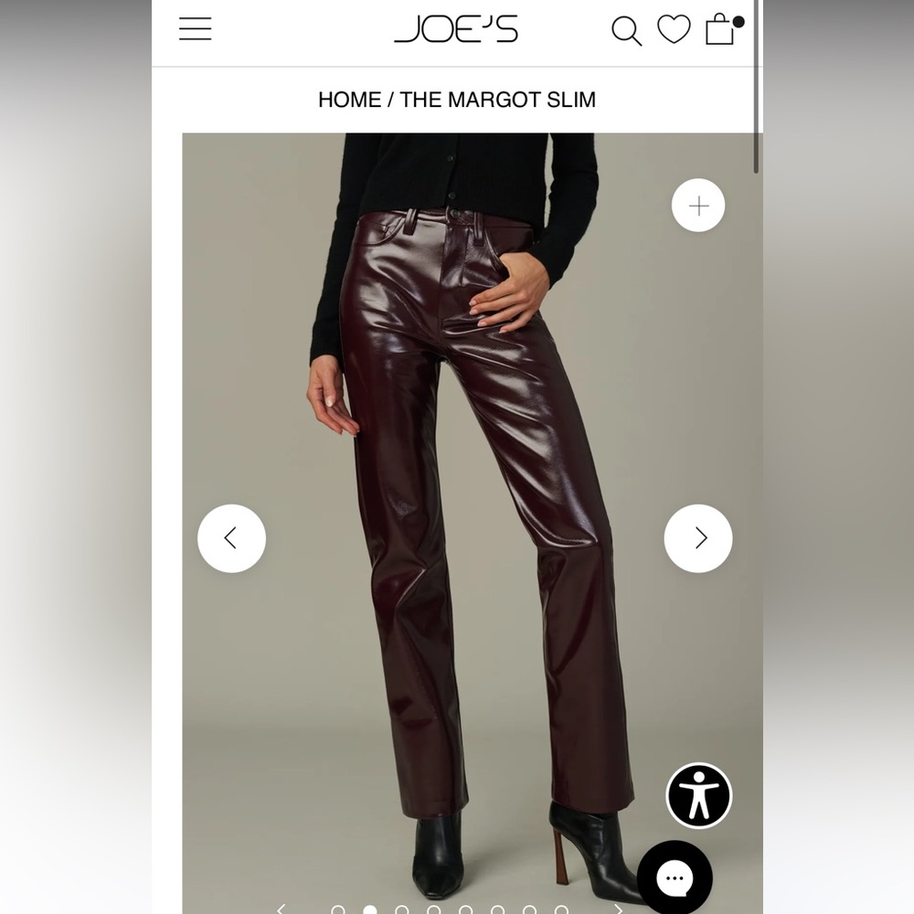 Burgundy Vegan Leather Pants